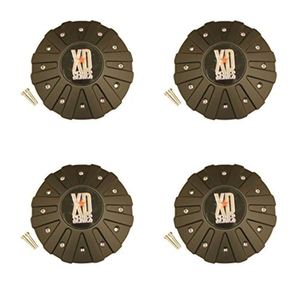 4 x Tapacubos de rueda mate negra plana para llantas KMC XD