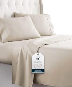 Juego de sábanas HC COLLECTION Queen con -Crema
