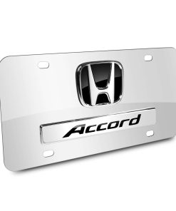 Placa de matrícula doble Accord cromada sobre cromado de