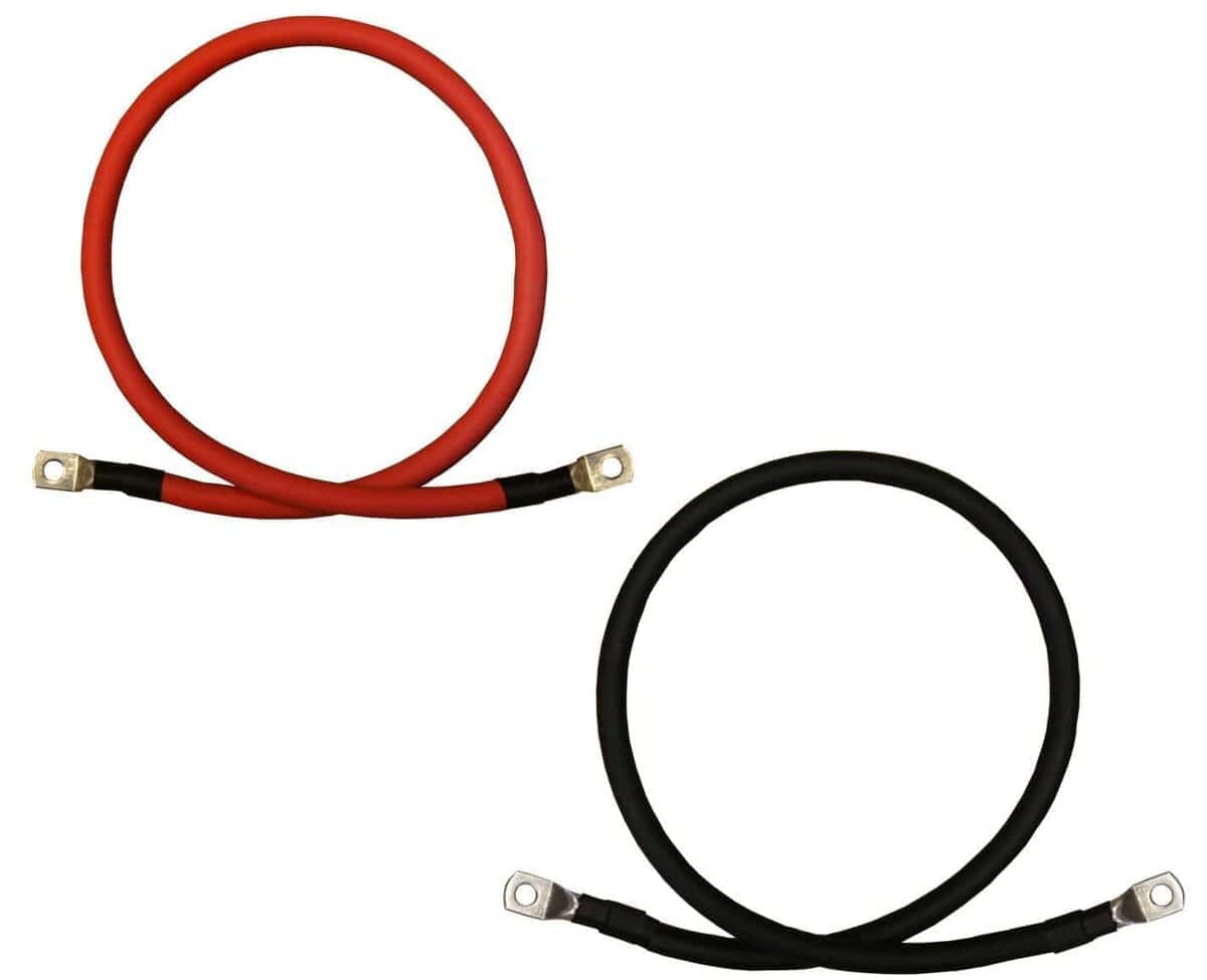2 AWG Calibre Rojo + Negro Cables de Batería de Cobre Puro