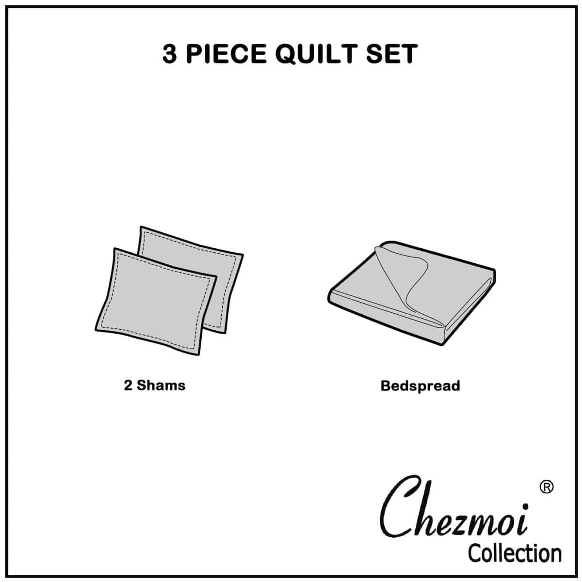 Chezmoi Collection Kingston Juego de Colcha de 3 Piezas - Imagen 9