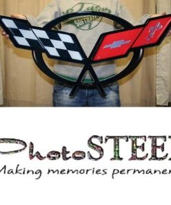 Emblema de Pared de Bandera Cruzada C5 Corvette Grande