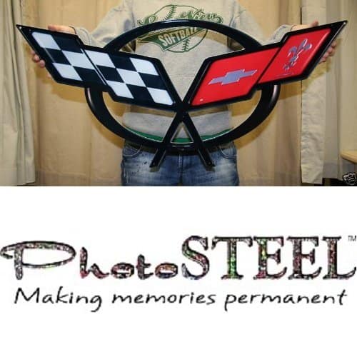 Emblema de Pared de Bandera Cruzada C5 Corvette Grande