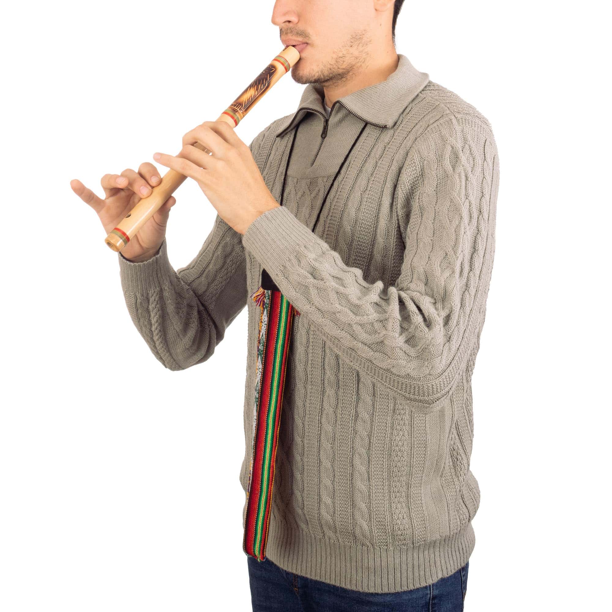 Quena Flauta Andina de Bambú NOVICA con Búho y Estuche - Imagen 3