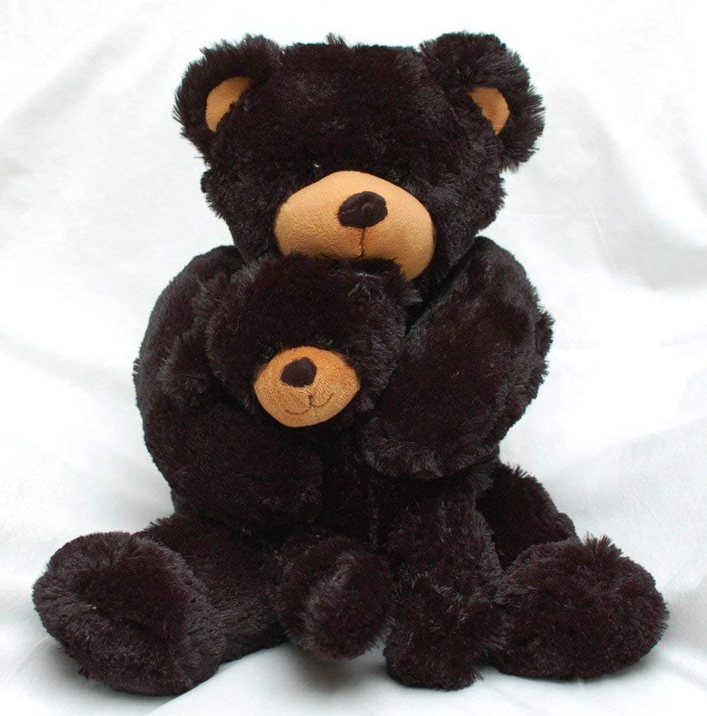 Peluche de Oso Negro Mamá y Bebé de 18" Unipak
