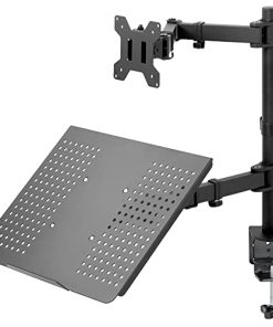 Soporte de escritorio ajustable negro para monitor de