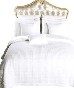 Colcha Suave y Mullida de Estilo a Cuadros de -Blanco