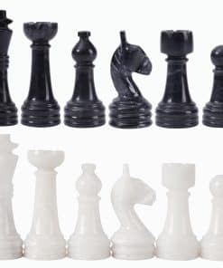 Figuras de Ajedrez de mármol Radicaln Negro y Blanco 3.5