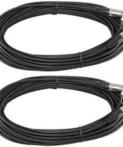 Yovus 2 Pack 50 Foot FT 3 Pin XLR Cable de Micrófono Macho