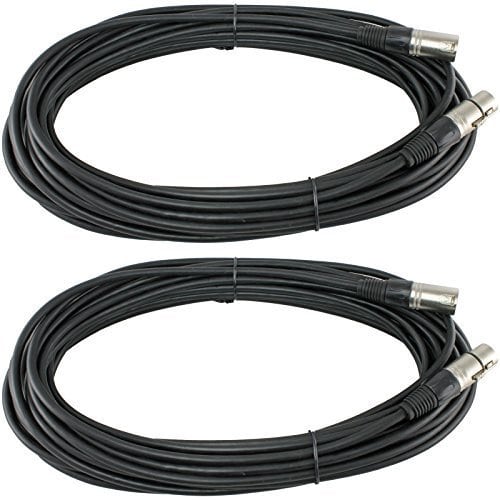 Yovus 2 Pack 50 Foot FT 3 Pin XLR Cable de Micrófono Macho