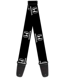 Correa de guitarra Buckle-Down - Logo de Honda Negro/Blanco
