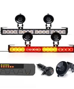 Xprite Barra de Luces LED Rojo y Ámbar de Emergencia con
