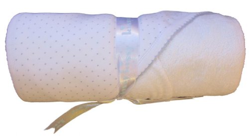 Toalla con Manopla Kissy Kissy - Blancas con Lunares Azules