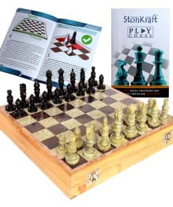 Tablero de ajedrez StonKraft de 10" x 10" con base de
