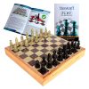 Tablero de ajedrez StonKraft Tallado a mano con base de