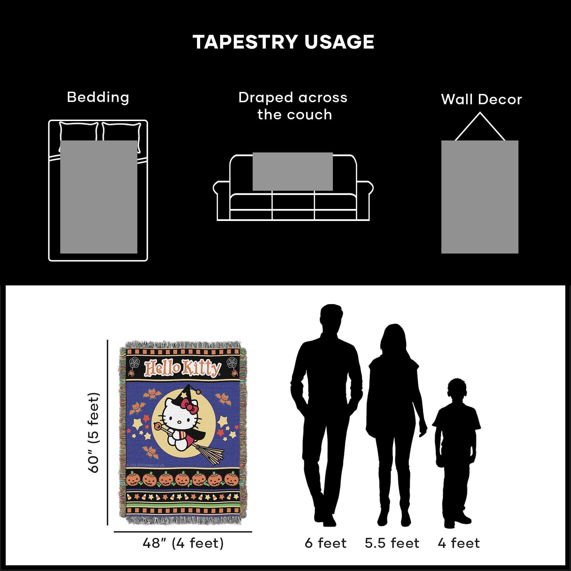 Manta de Lana Tejida de Hello Kitty del Noroeste, 48" x - Imagen 8