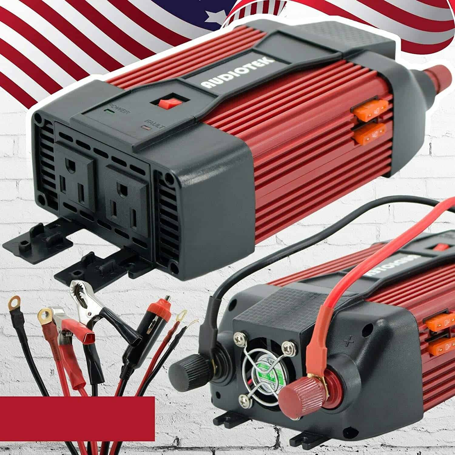 Inversor de Corriente Audiotek de 1500W de Potencia DC 12V
