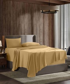Juego de Sábanas Queen Nestl - 4 Piezas para -Oro Camello