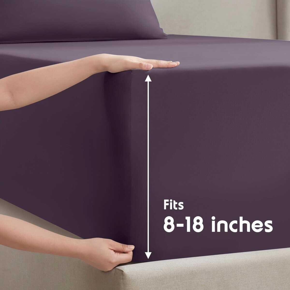 Juego de Sábanas Nestl RV Short Queen - 4 -Morado - Imagen 5