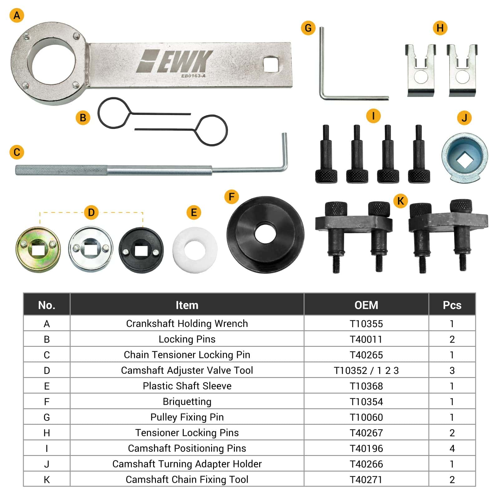 Herramienta de sincronización de motor EWK Bloqueo de árbol - Imagen 3