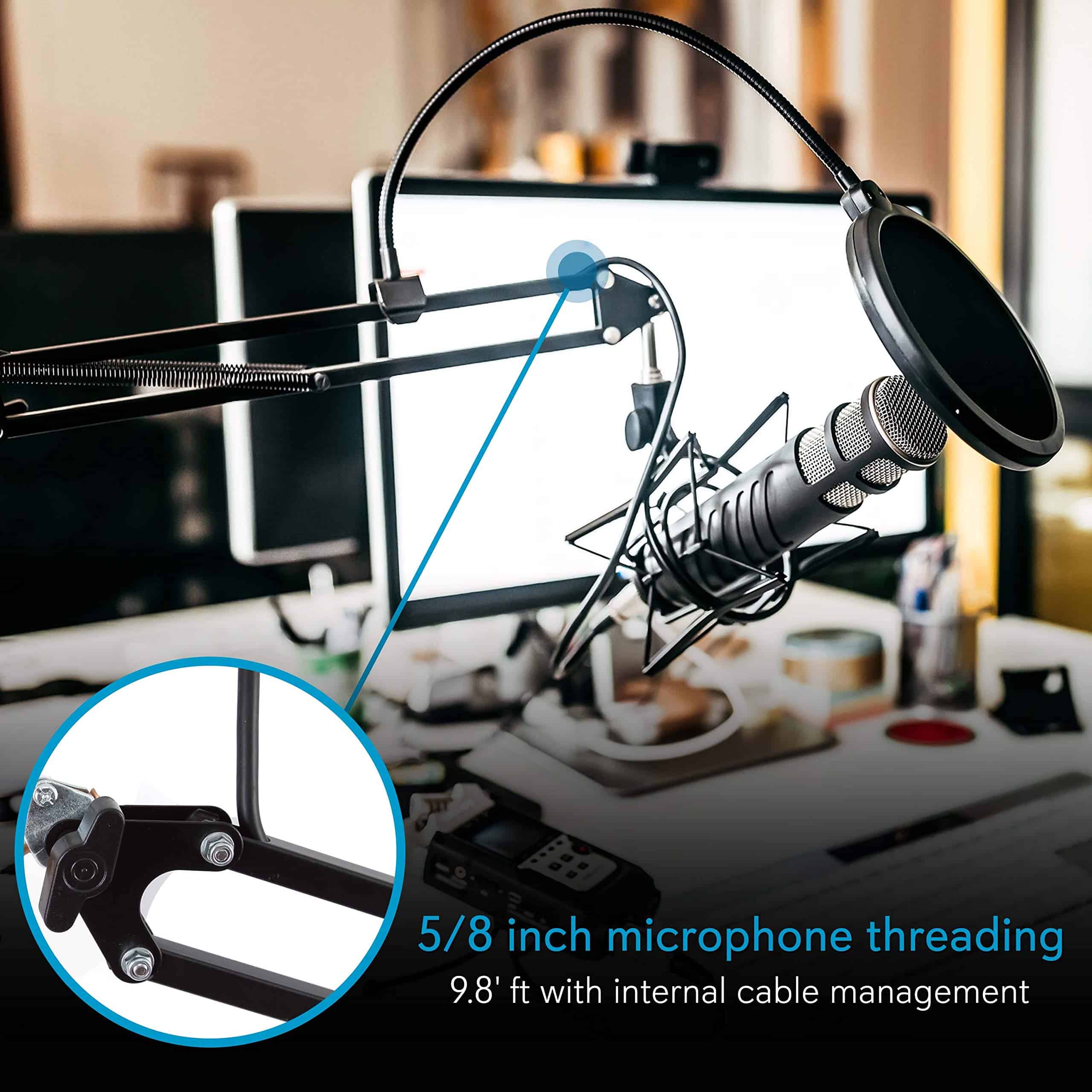 Pyle Suspension Microphone Boom Stand Pro - Soporte de - Imagen 7