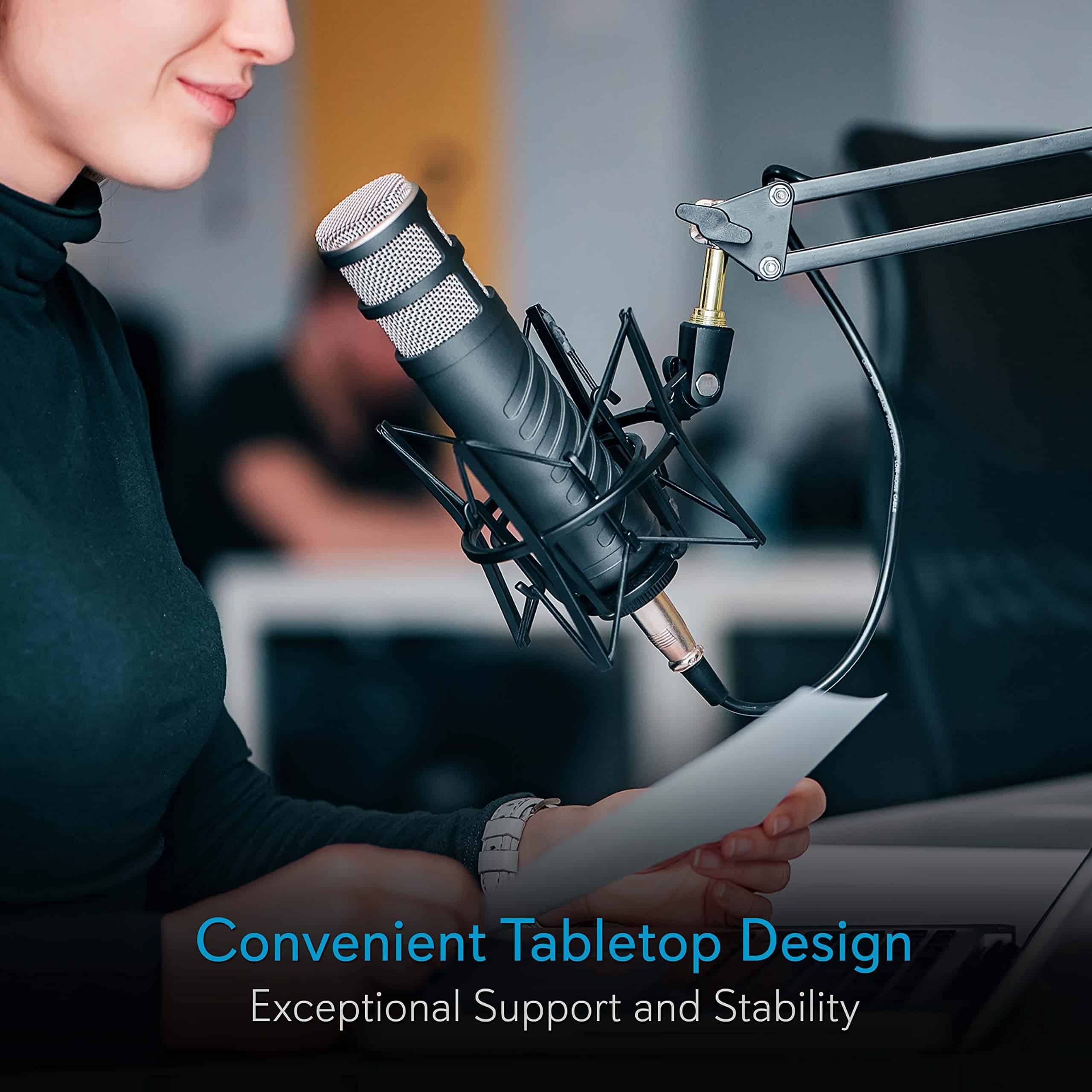 Pyle Suspension Microphone Boom Stand Pro - Soporte de - Imagen 6