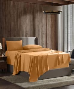 Juego de Sábanas Queen Nestl - 4 Piezas para -Naranja Claro