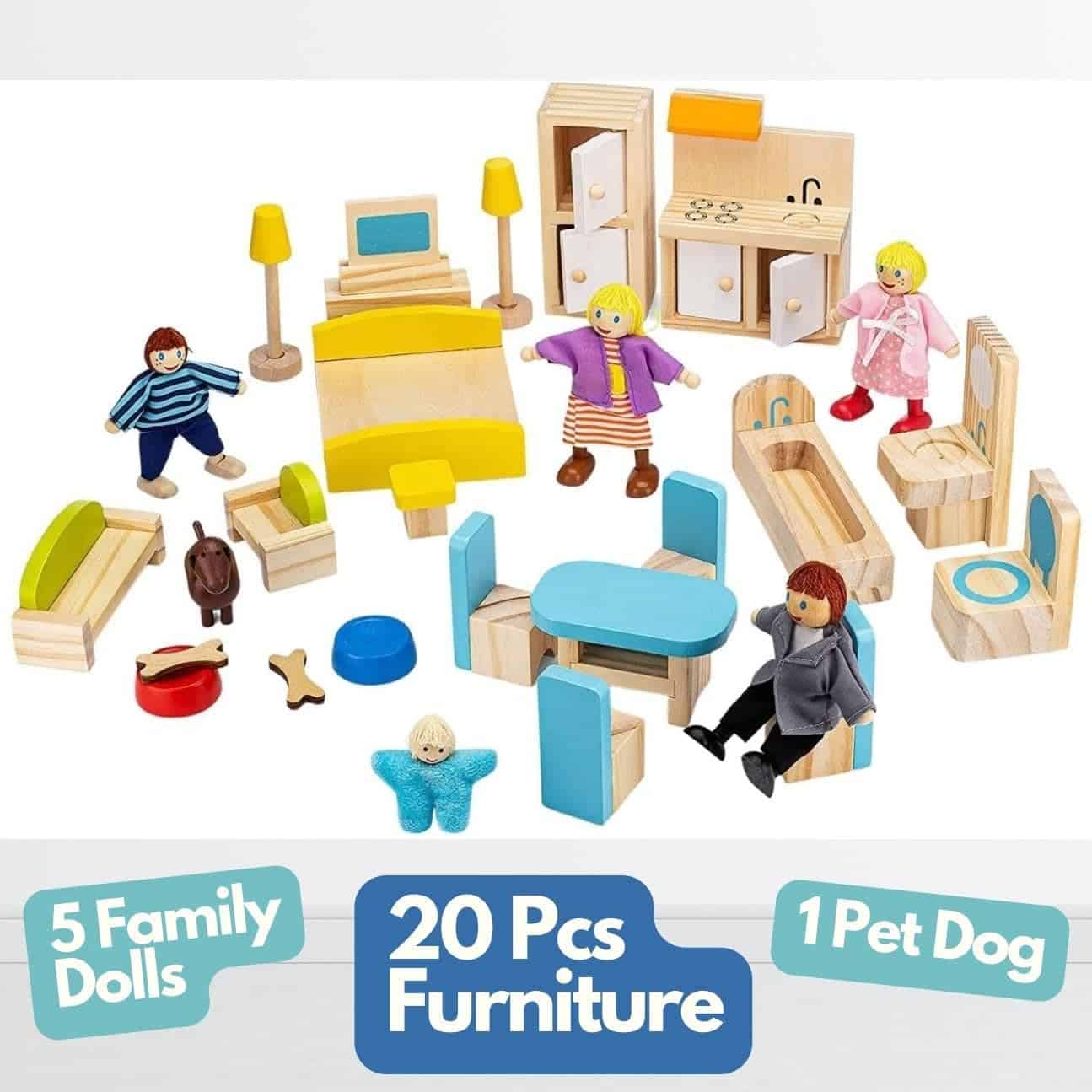 Casa de Muñecas de Madera PIDOKO KIDS Skylar - Incluye 20 - Imagen 3