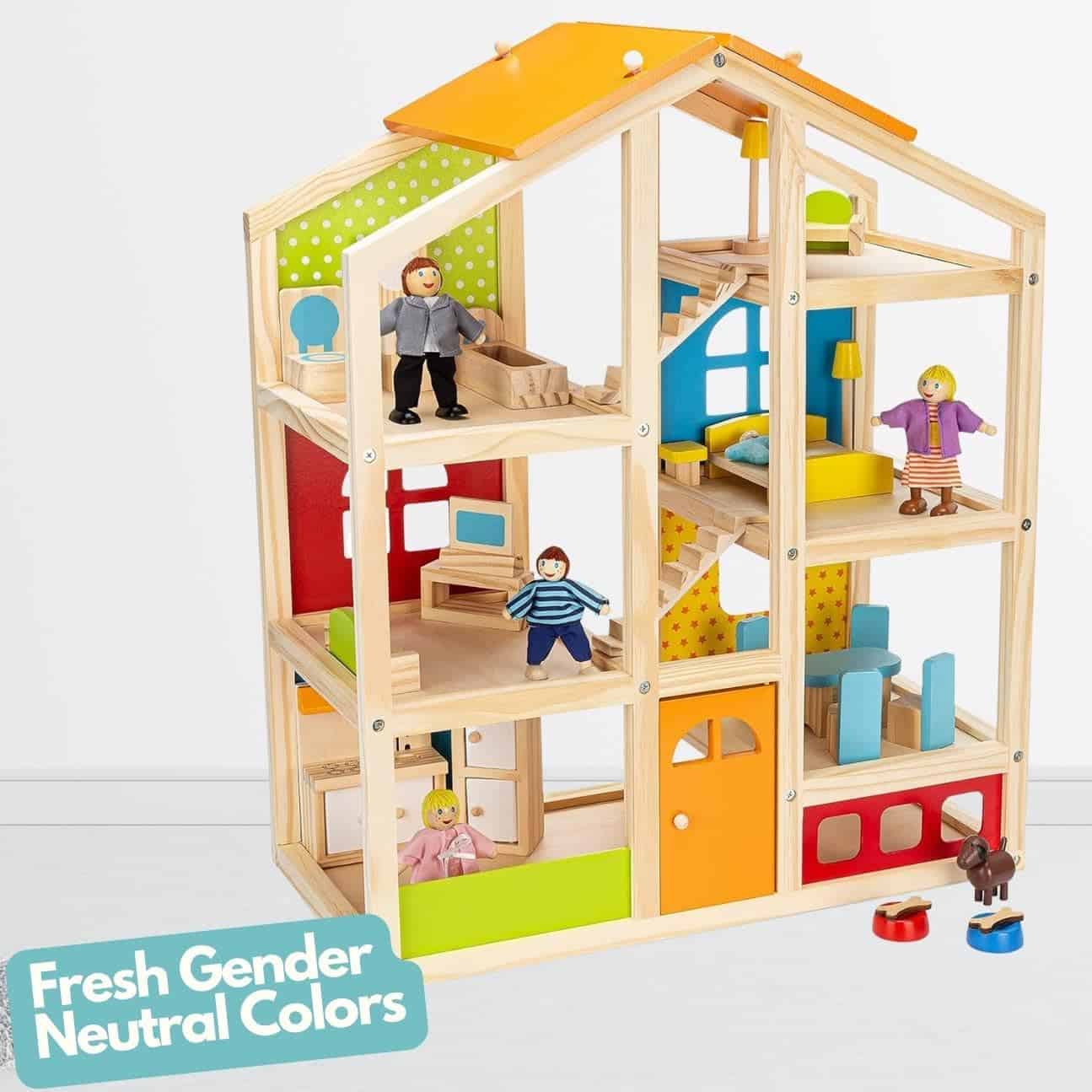Casa de Muñecas de Madera PIDOKO KIDS Skylar - Incluye 20 - Imagen 7