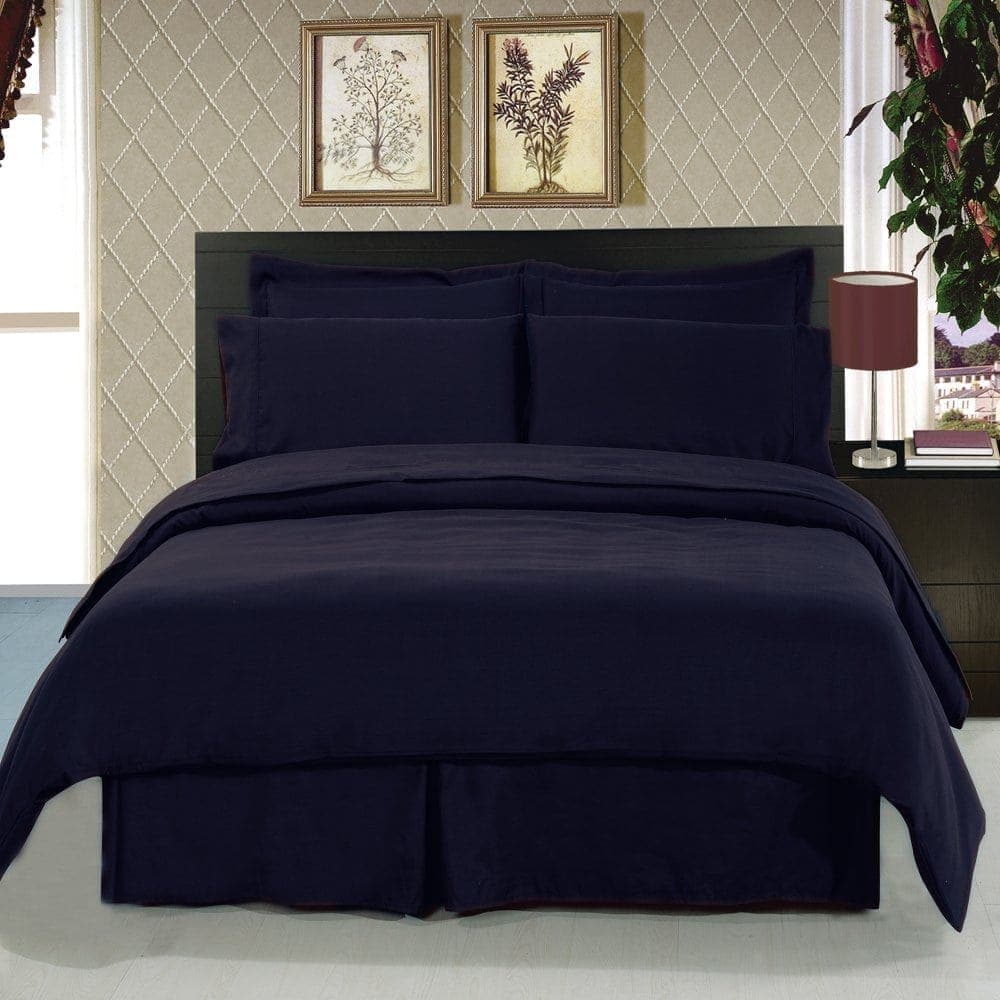 Juego de sábanas Royal Hotel Bedding King Color Sólido Azul