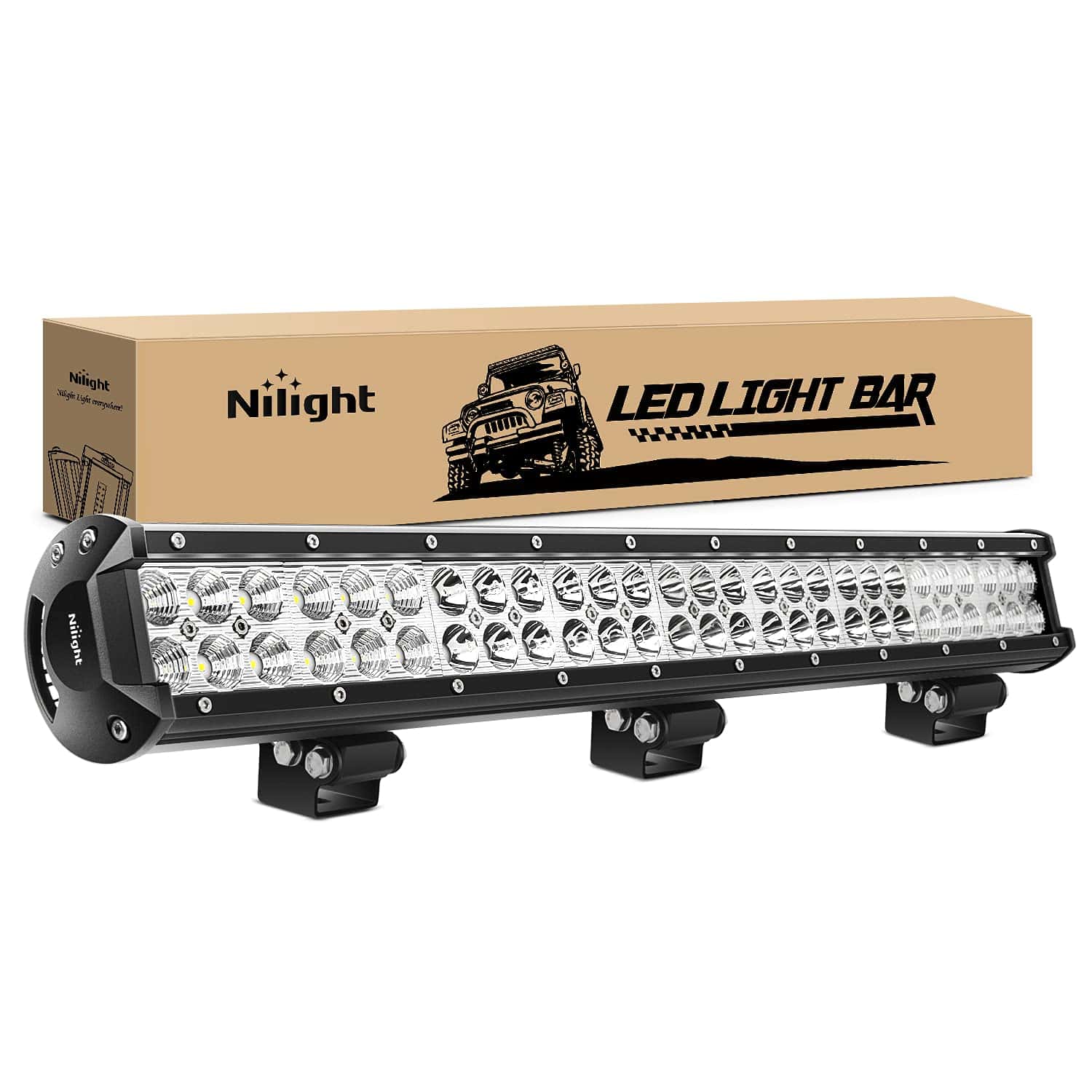 Nilight - 60007C-A 25" 162W Barra de Luces LED Combo de