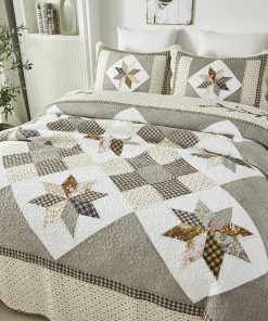 Brandream Juego de Edredón de Lujo Tamaño Queen de Retazos