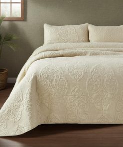Juego de edredón tamaño Queen Brandream de algodón en beige