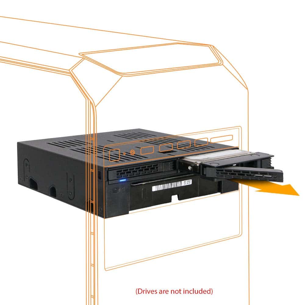ICY DOCK 2 Bahías 2.5 SAS/SATA HDD/SSD Mobile Rack + Ranura