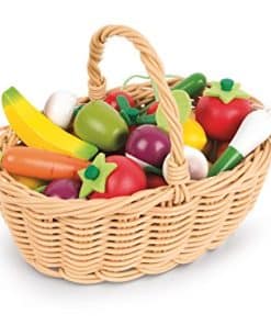 Cesta de Frutas y Verduras de Madera Janod con 25 Piezas -