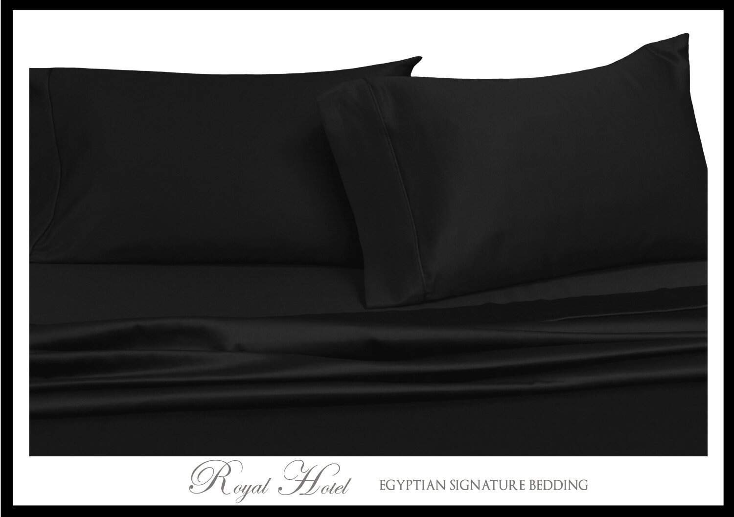 Juego de Sábanas Solidas Negras Royal Hotel Bedding - Imagen 4