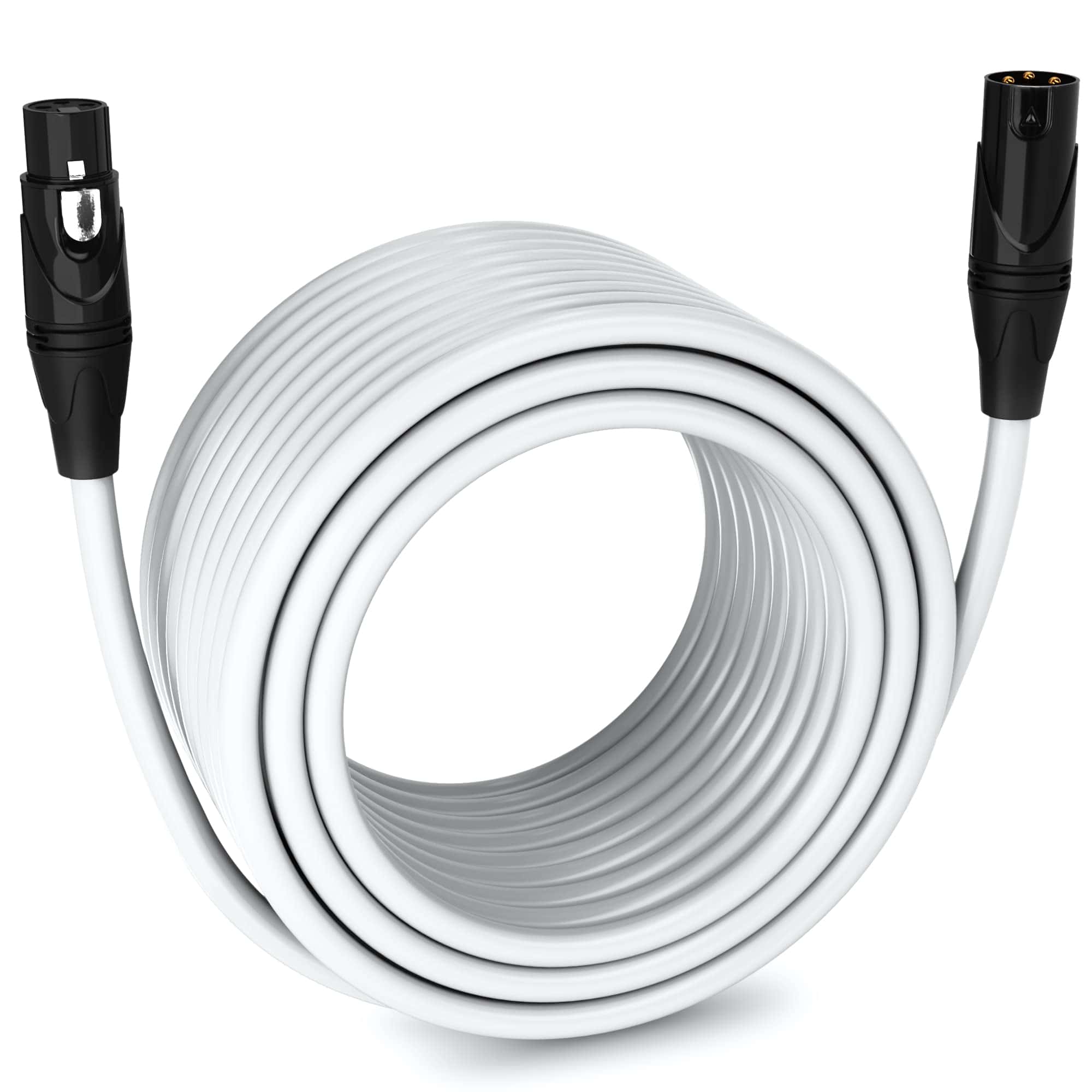 Cable de micrófono XLR LyxPro de 100 pies -Blanco