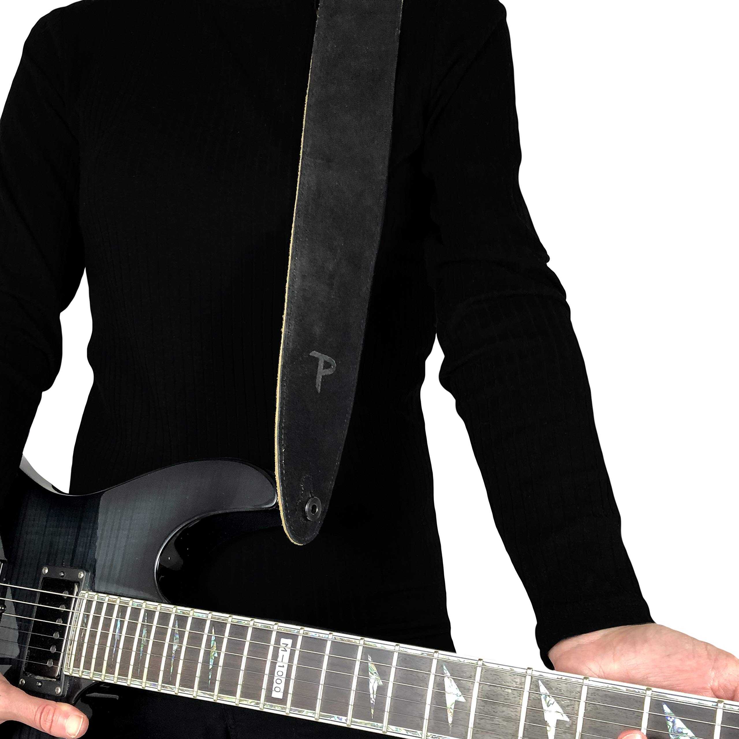 Correa de guitarra de ante Perri's Leathers, negra, - Imagen 5