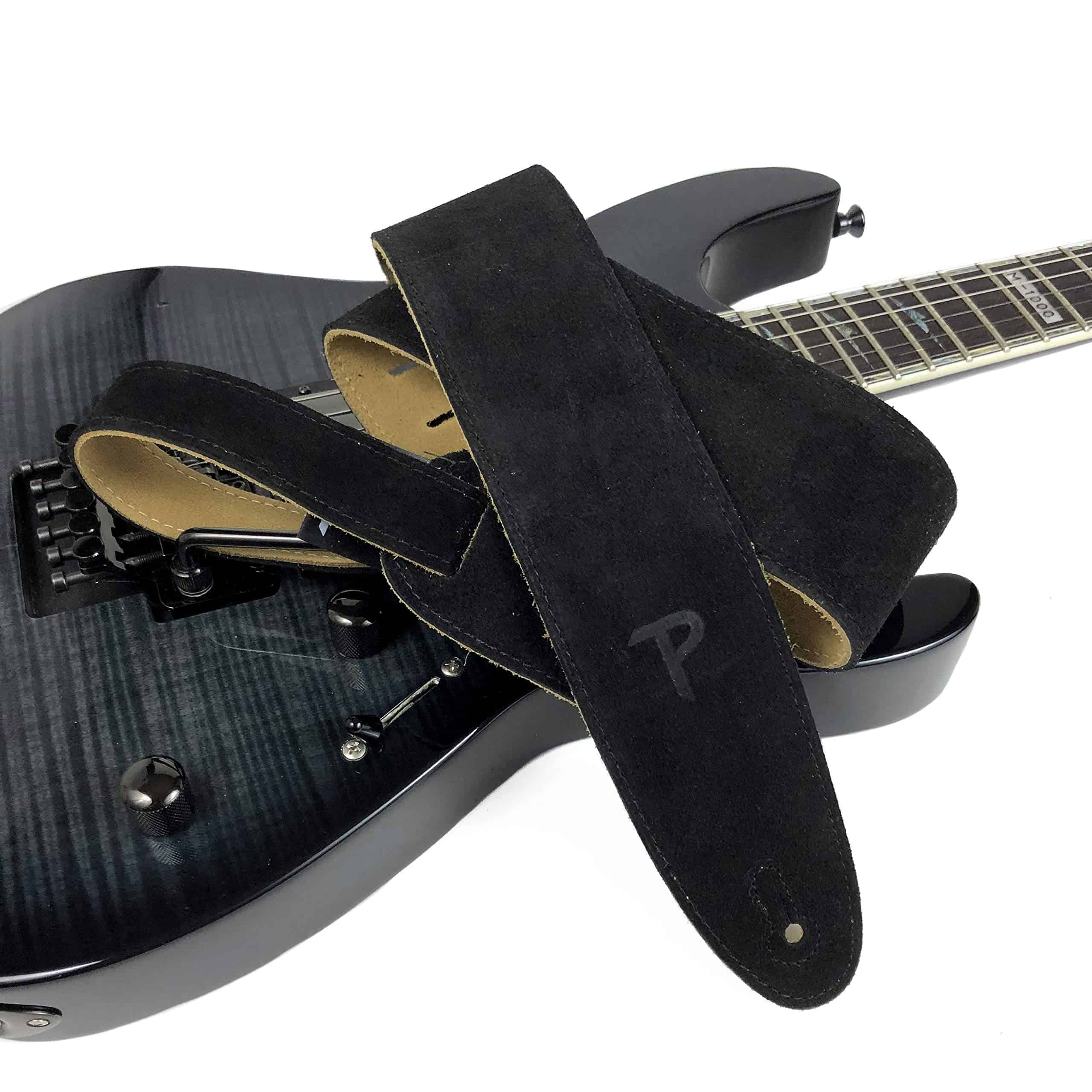 Correa de guitarra de ante Perri's Leathers, negra, - Imagen 4