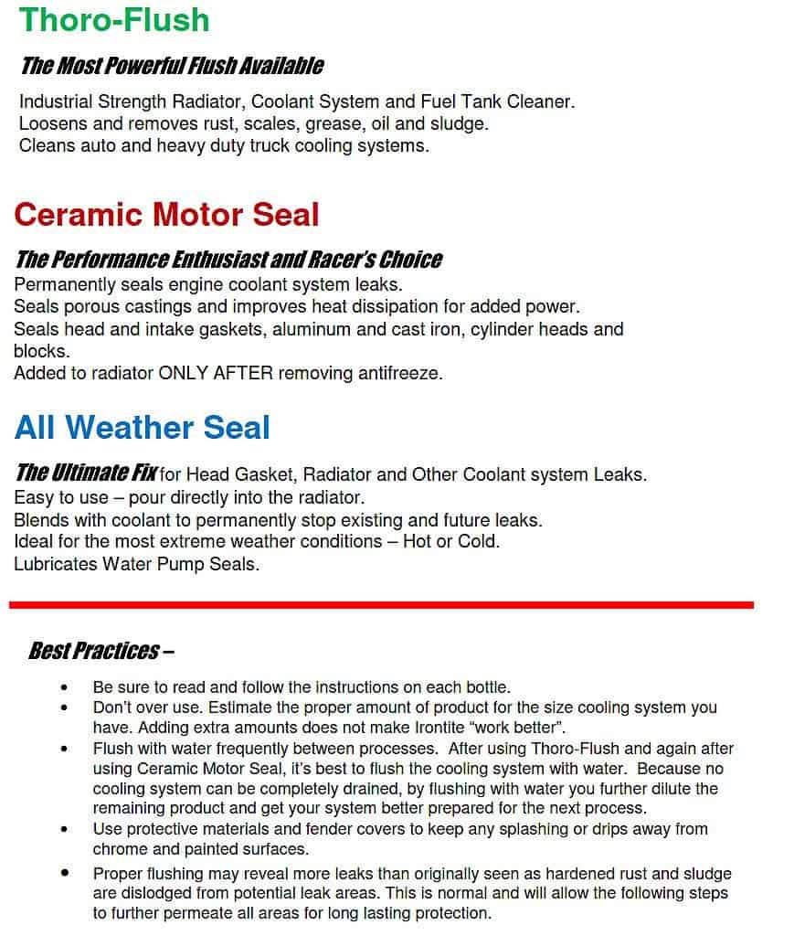 Paquete de 3 aditivos Irontite - Thoro-Flush, All Weather - Imagen 7