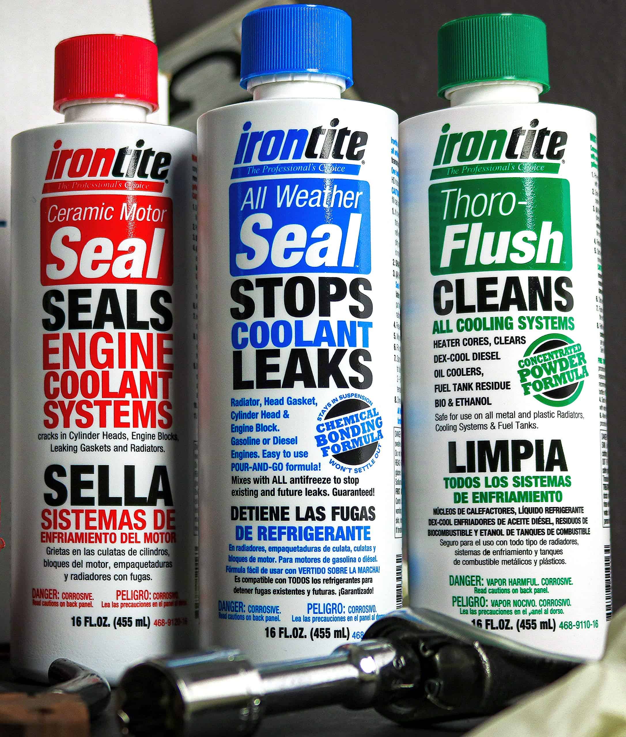 Paquete de 3 aditivos Irontite - Thoro-Flush, All Weather