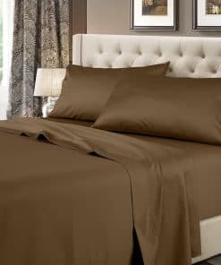 Juego de Sábanas Completo Full Taupe de 600 Hilos de