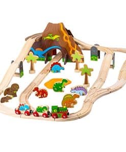 Set de Juego de Ferrocarril Prehistórico de Dinosaurios de