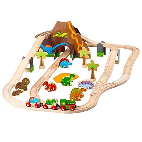 Set de Juego de Ferrocarril Prehistórico de Dinosaurios de