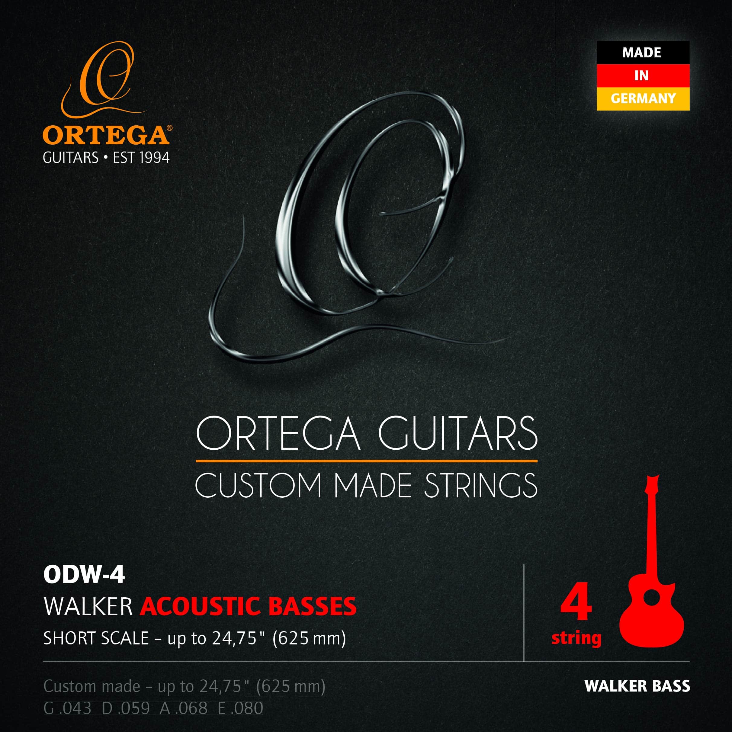 Cuerdas de Bajo Acústico Ortega Guitars Short Scale -