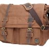 Bolso de Mensajero Clásico de Cuero y Lona para Hombre y