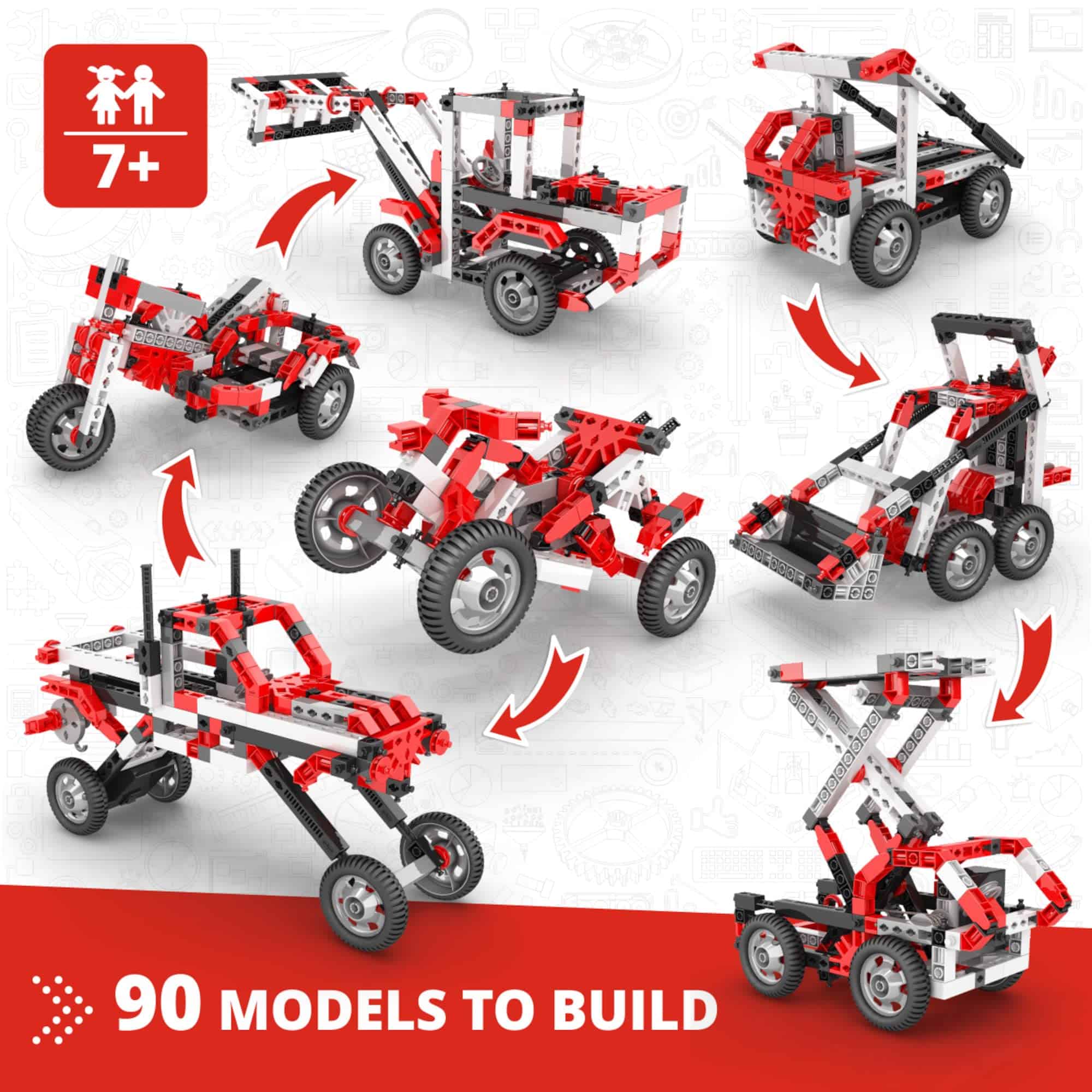 Juguetes STEM Engino- Inventor, 90 Modelos Motorizados, - Imagen 3