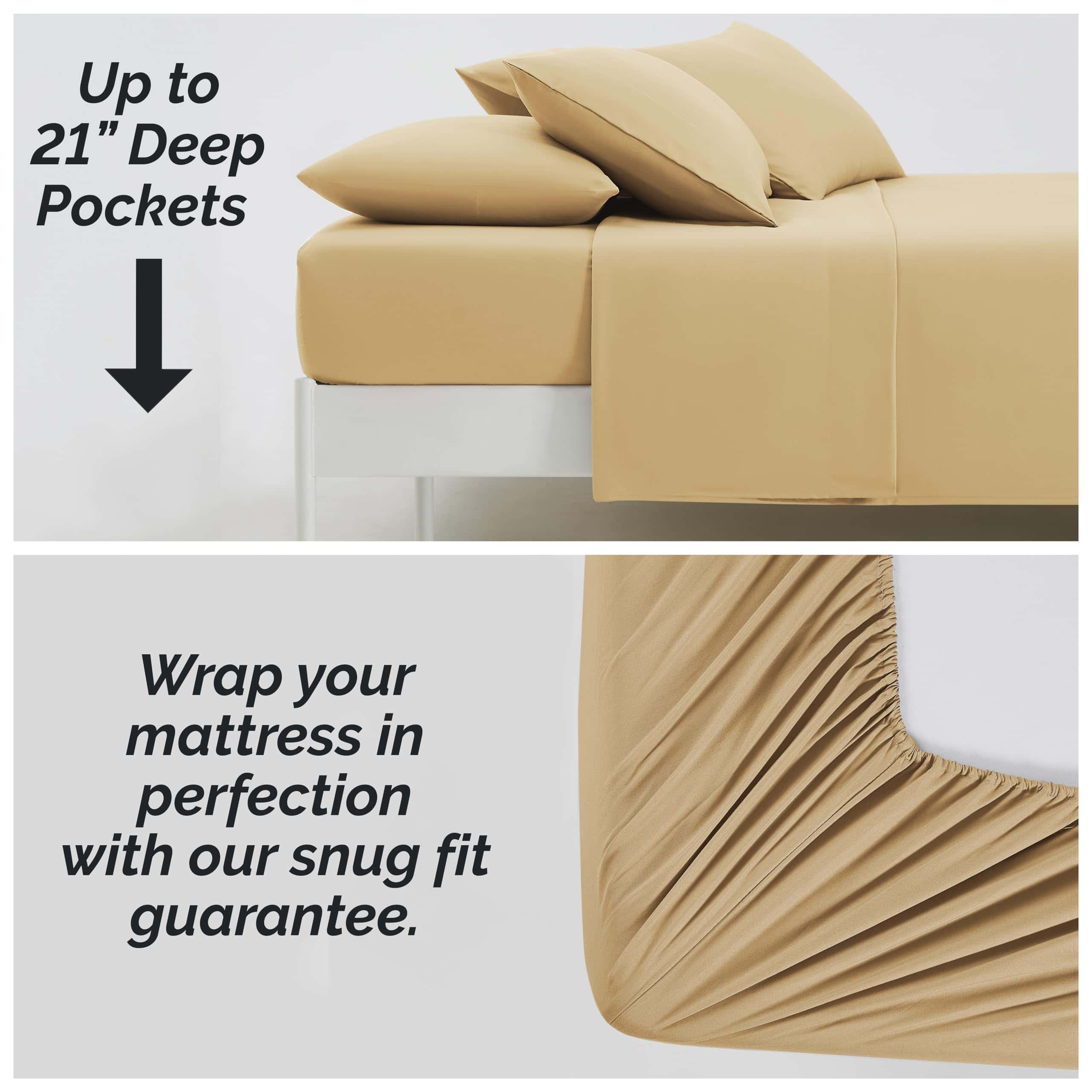 Juego de Sábanas de Microfibra de 6 Piezas -Gold - Imagen 3