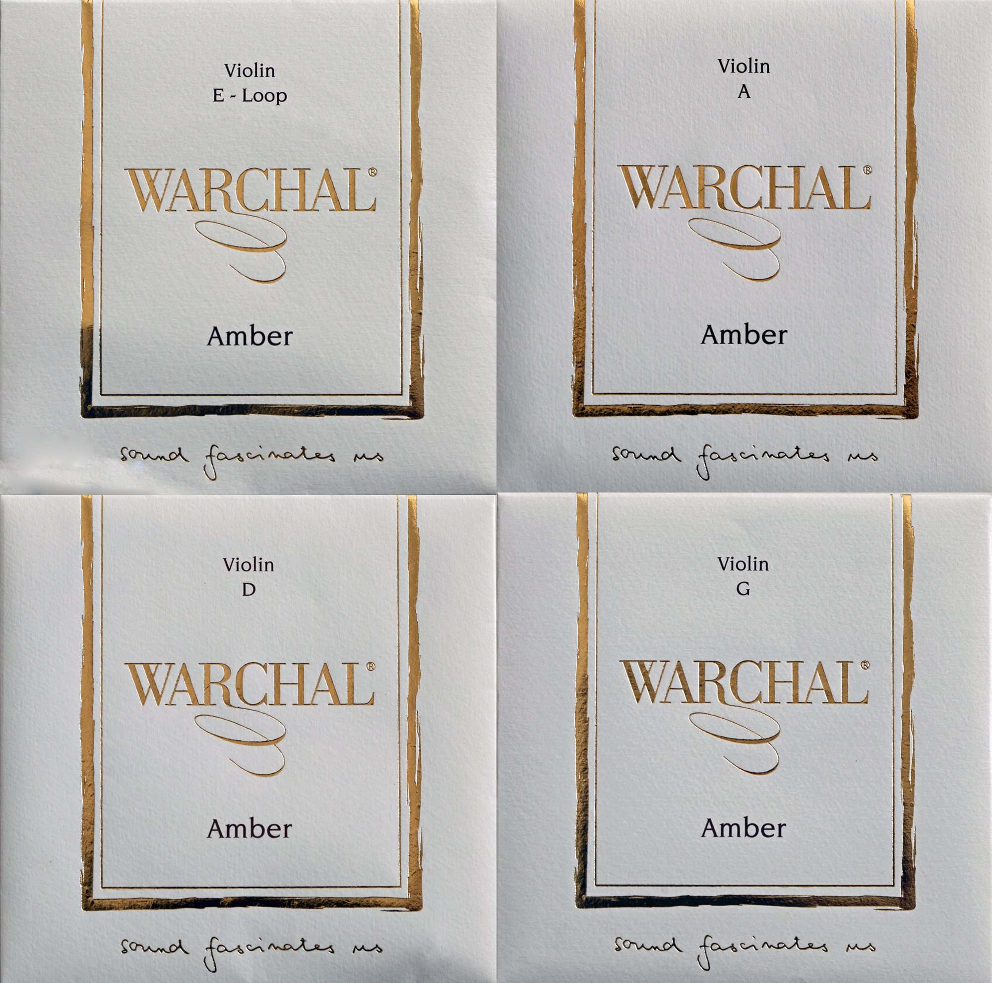 Set de cuerdas para violín Warchal Amber con extremo en