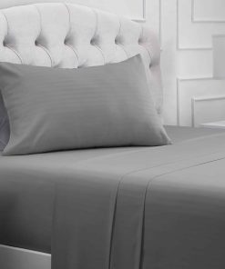 Juego de sábanas Mellanni Twin XL - Colección -Gris / Plata